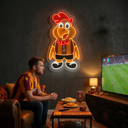 Bradford City AFC Billy Bantam Mascot LED Neon Sign
