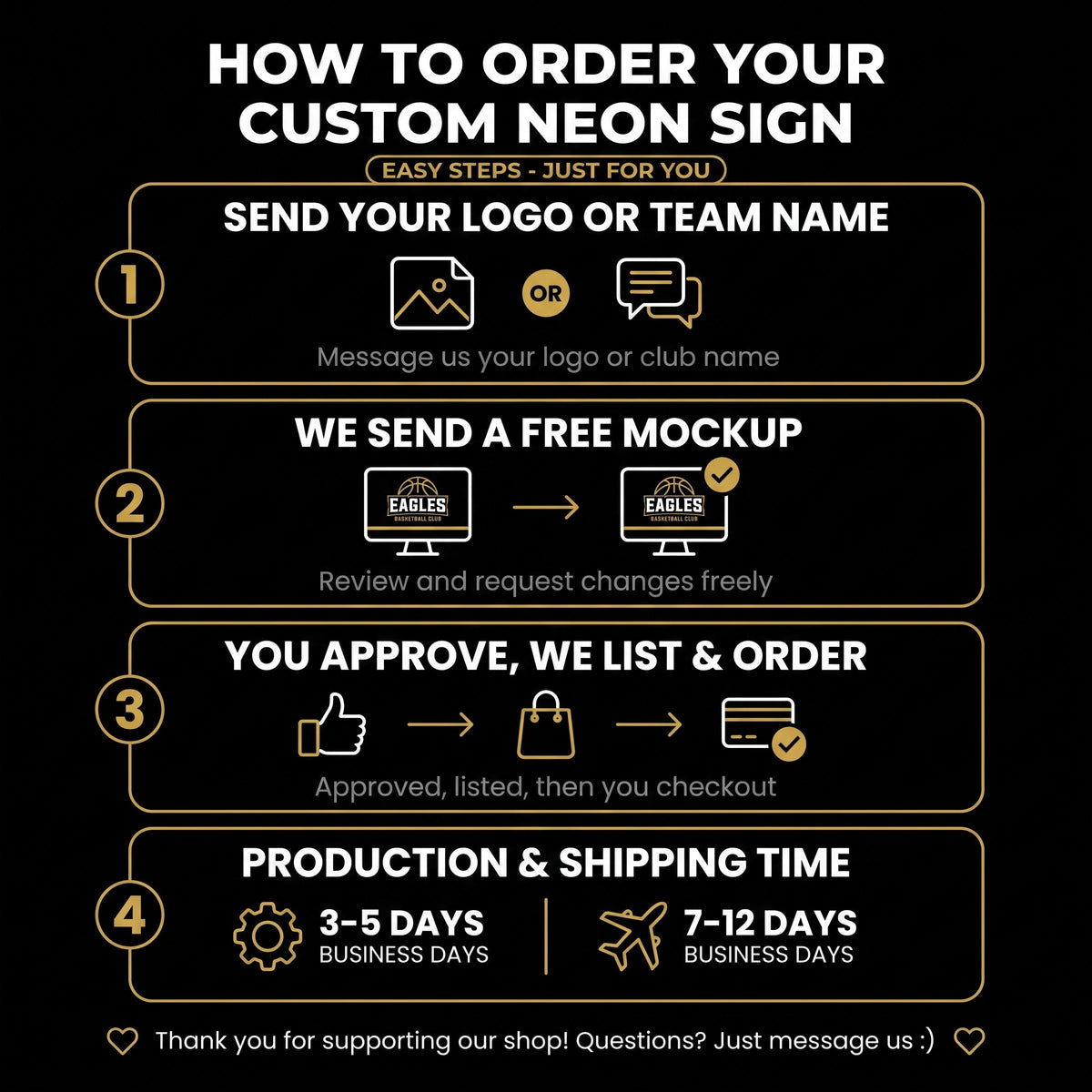 Custom Neon Sign - Please send your requested. (FREE MOCKUP)
