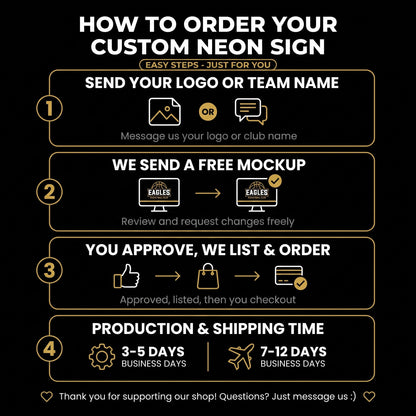Custom Neon Sign - Please send your requested. (FREE MOCKUP)