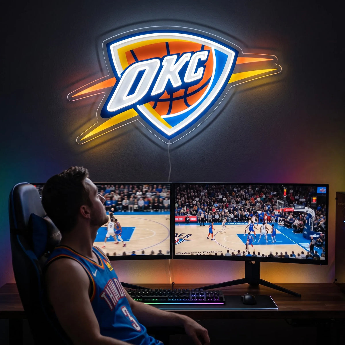 Oklahoma City Thunder LED Neon Sign